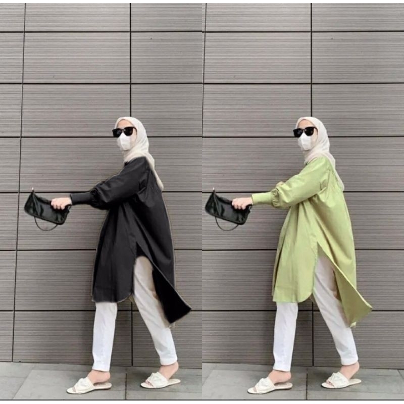 ALIEN TUNIK LINEN RAMI  ATASAN WANITA KEKINIAN