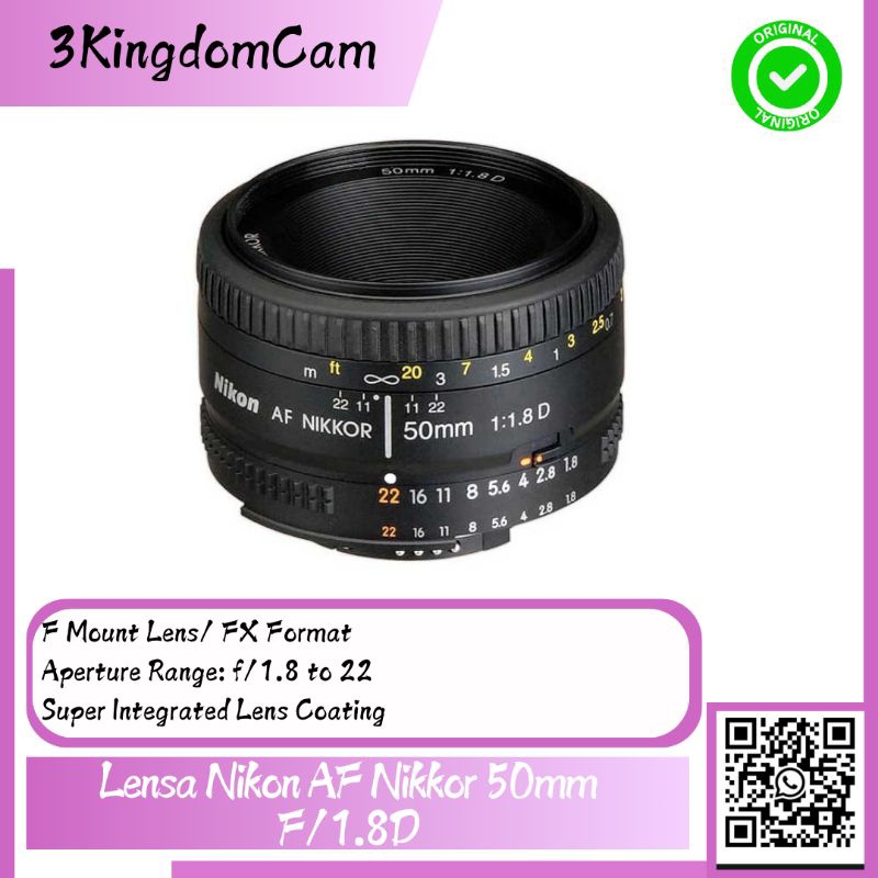 Lensa Nikon AF Nikkor 50mm F/1.8D