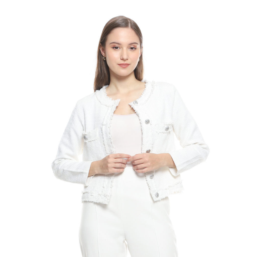 Veil Allure NOLA TWEED OUTER - Tweed Outer Blazer Jaket Wanita Lengan Panjang | Korean Tweed |  Atas