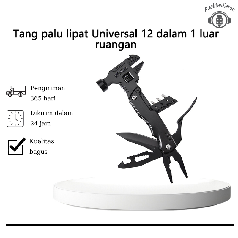 g_Tang Palu Lipat 16 in 1 Stainless Steel Aluminium Anti Karat Outdoor EDC Multifungsi Pemotong Kawa