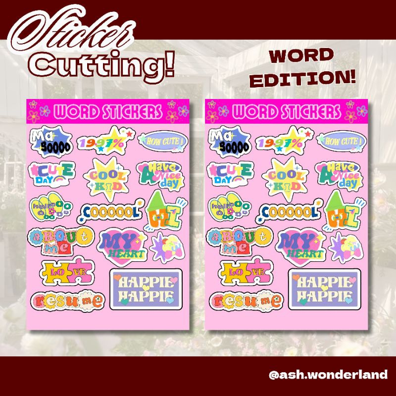 

Sticker Cutting!STICKER PACK- WORD PINK EDITION!(READY STOCK!)