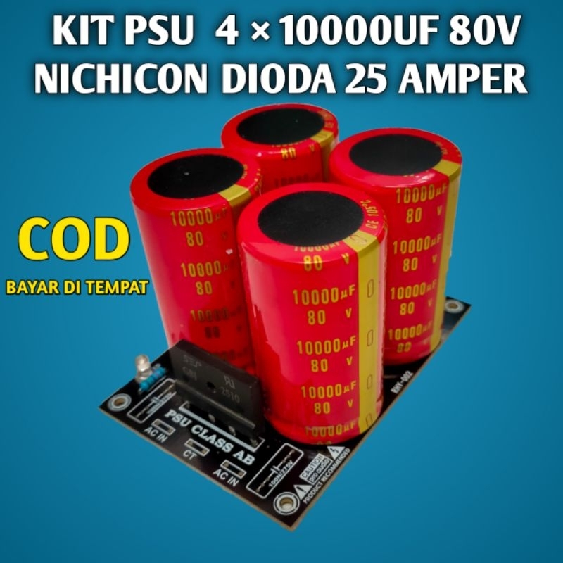 PSU ELCO 80V10000UF 4 biji RUBYCON MERAH DIODA 25 AMPER S