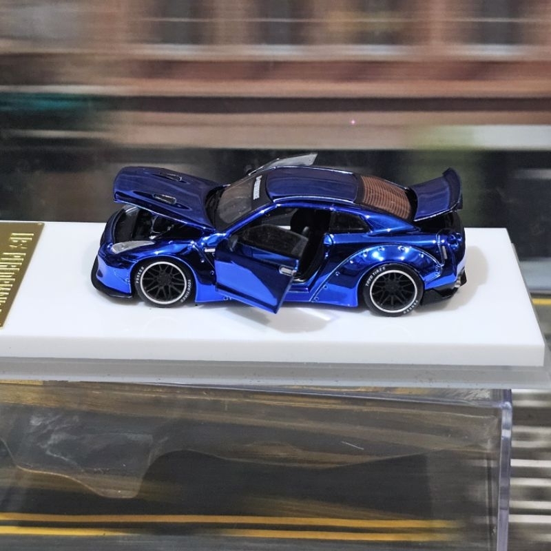 Old Time Model Lb Performance Nissan GTR R35 LBWK liberty walk mini GT chandy blue chrome ignition P