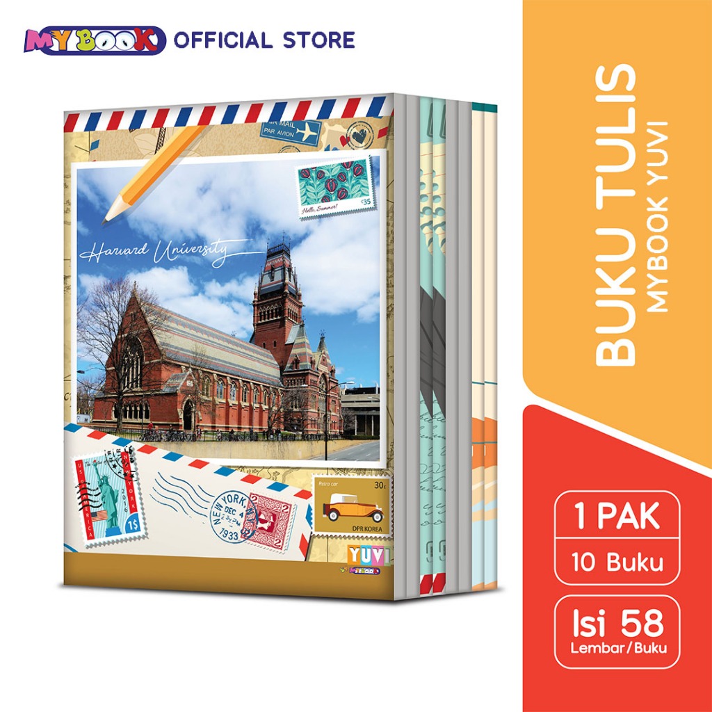 

My Book Yuvi Buku Tulis Postcard University 58 Lembar - 10 Buku