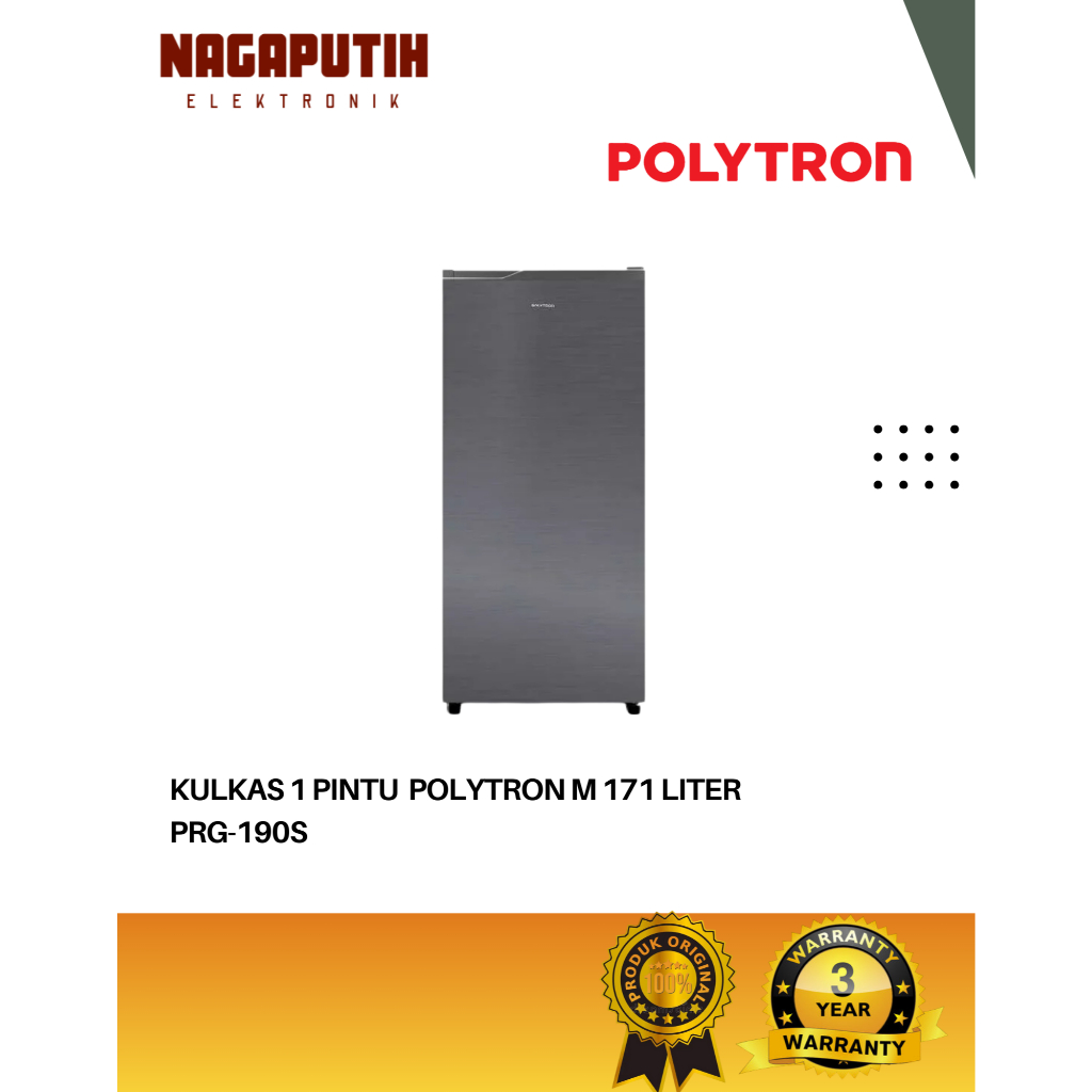 Polytron  Kulkas 1 Pintu 171 Liter PRG-190S Garansi Resmi