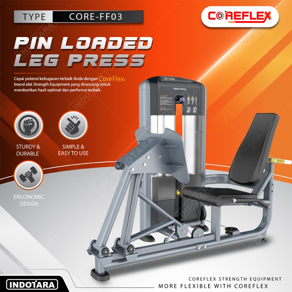 Pin Loaded Leg Press Alat Fitness Coreflex CORE-FF03