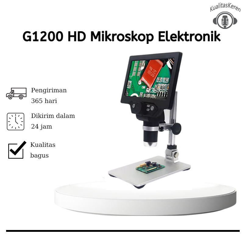 G1200/G1000 Mikroskop Digital Mikroskop Elektronik Mikroskop Zoom Kontinu 7 Inci Layar Warna Besar