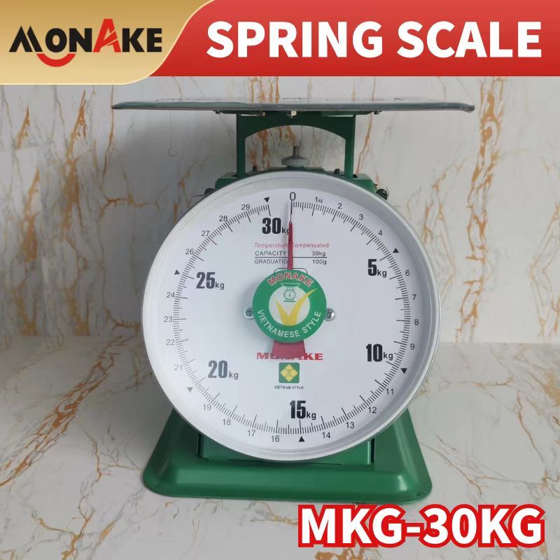 Timbangan VIETNAM HIJAU MONAKE MKG - 30kg Besi Stainless Jarum Analog Manual Duduk Sembako Telor Kue