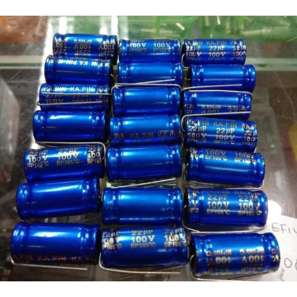 RD1287 New capasitor nonpolar ukuran 22uf 100v non polar by PCM LTC GLODOK