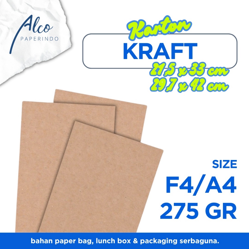 

Kertas Brown Kraft 275gr ukuran A4 & F4
