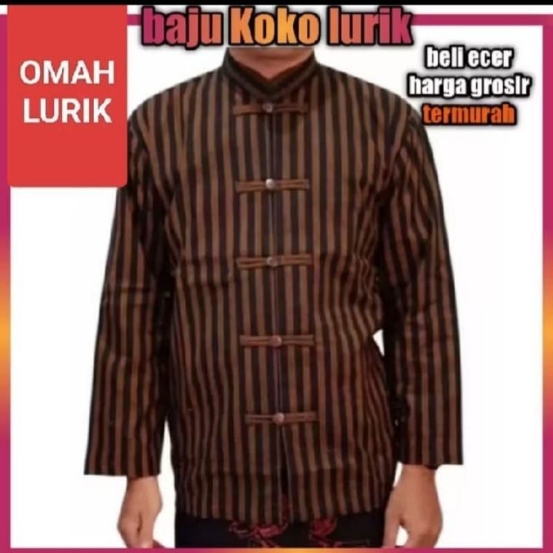 kemeja lurik sanghai/ koko batik lurik