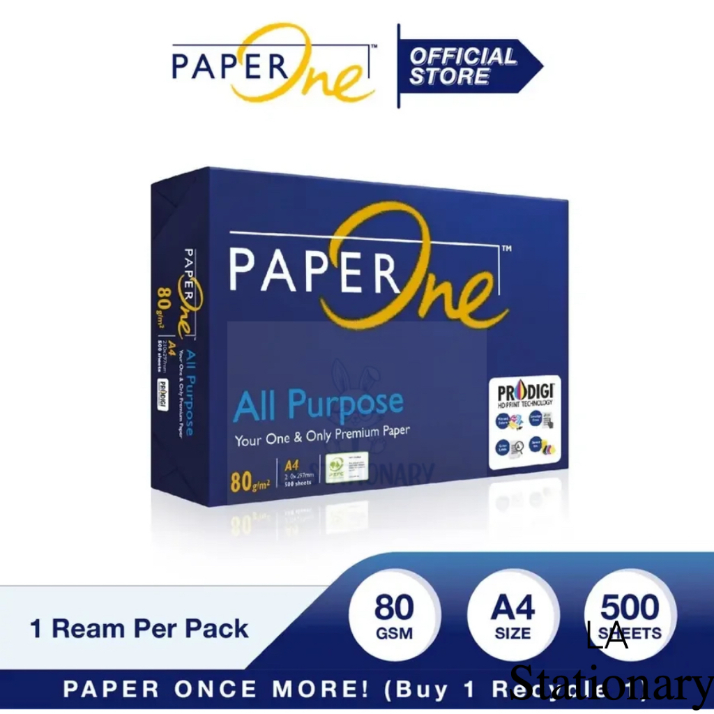 

LS / Paperone / Kertas Fotokopi / Kertas HVS merk paperone A4 80gsm 1 rim