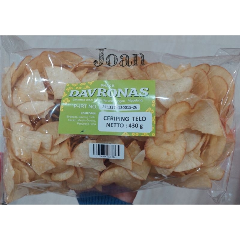 

CERIPING TELO 430gr DAVRONAS / Camilan & Oleh Oleh Khas Magelang Jogja Solo