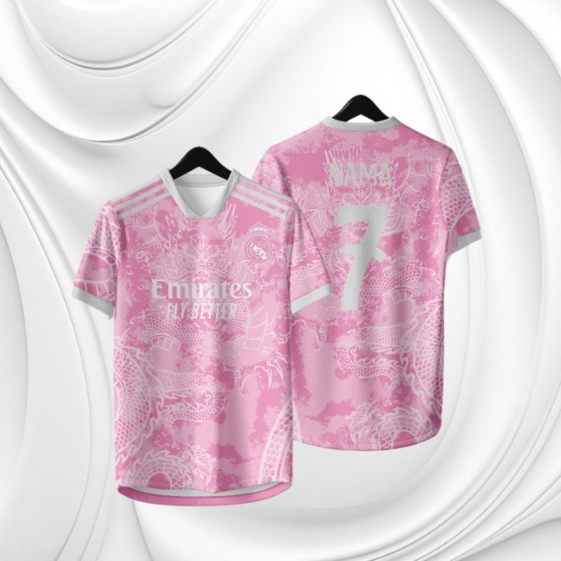 Jersey bola Real Madrid dragon pink 2025