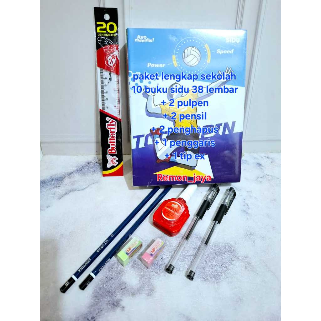 

Ay00! (promo) Buku paket lengkap sekolah / 10 buku sidu 38 lembar +2pensil +2pulpen +2 penghapus