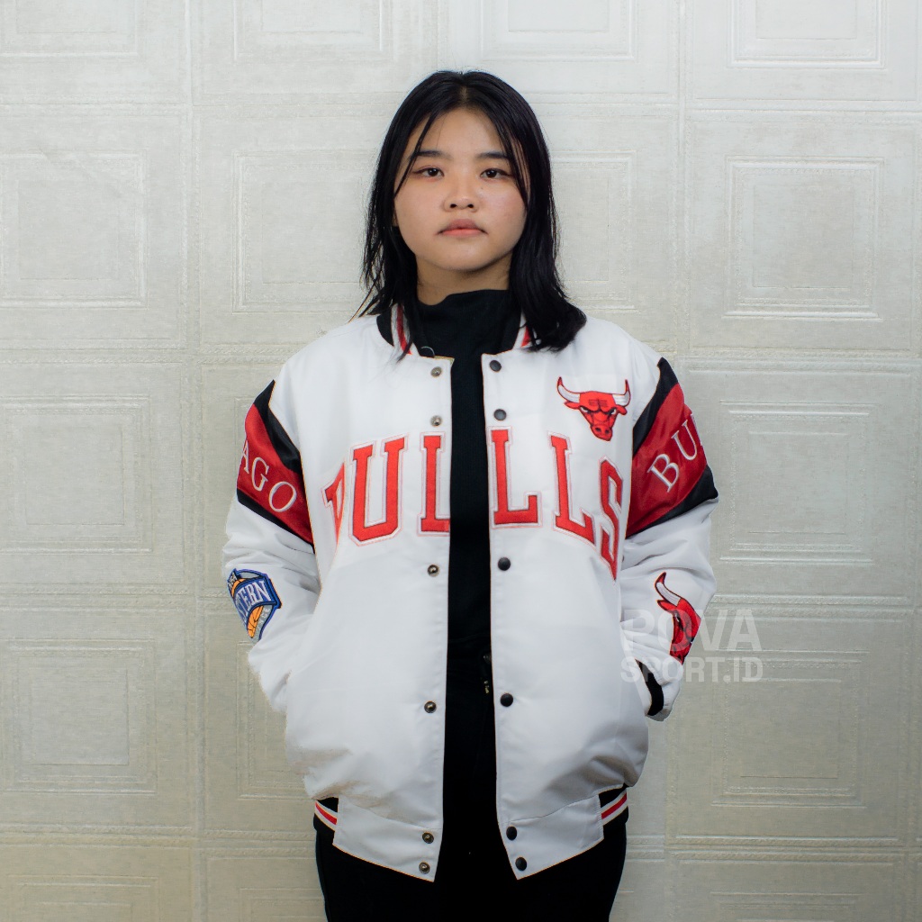 Varsity Jacket Casual Vintage Full Bordir Chicago Bulls Series Eastern