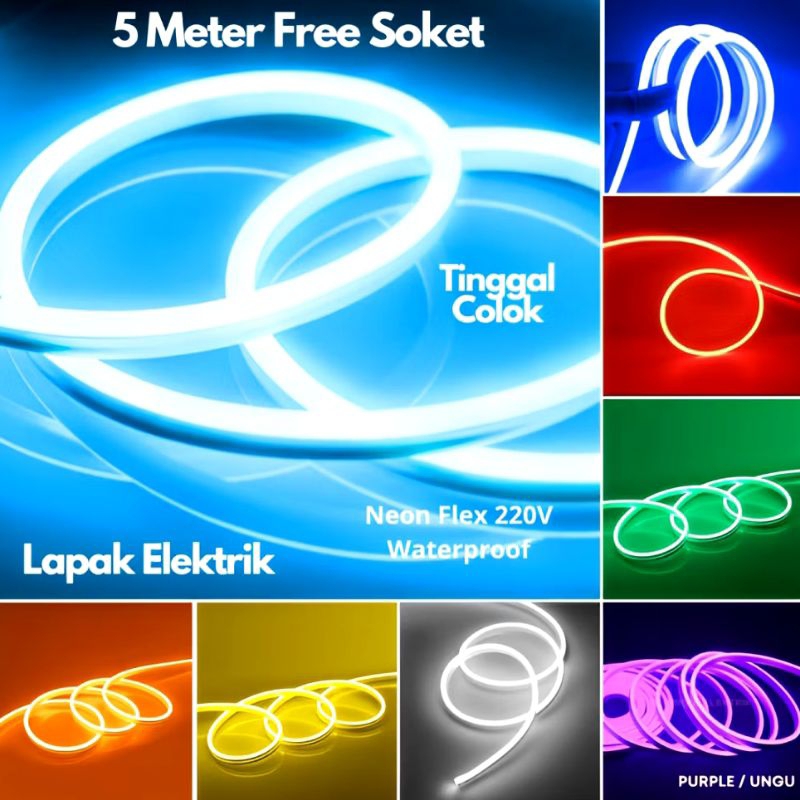 Segera Dapatkan Lampu Dekorasi Kamar Aesthetic Neon Flex 220v Langsung Pakai Colok Listrik