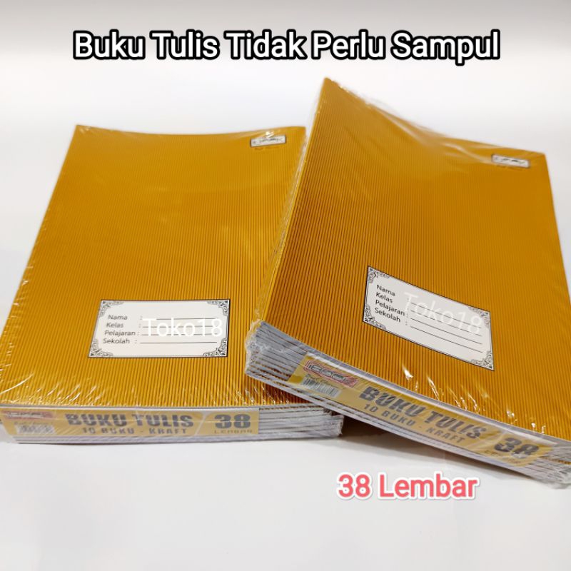 

1 Pak Buku kraft 38 Lembar Ukuran Kwarto Merek Ibook(Isi 10 Buku) / Buku Tulis Sampul Coklat