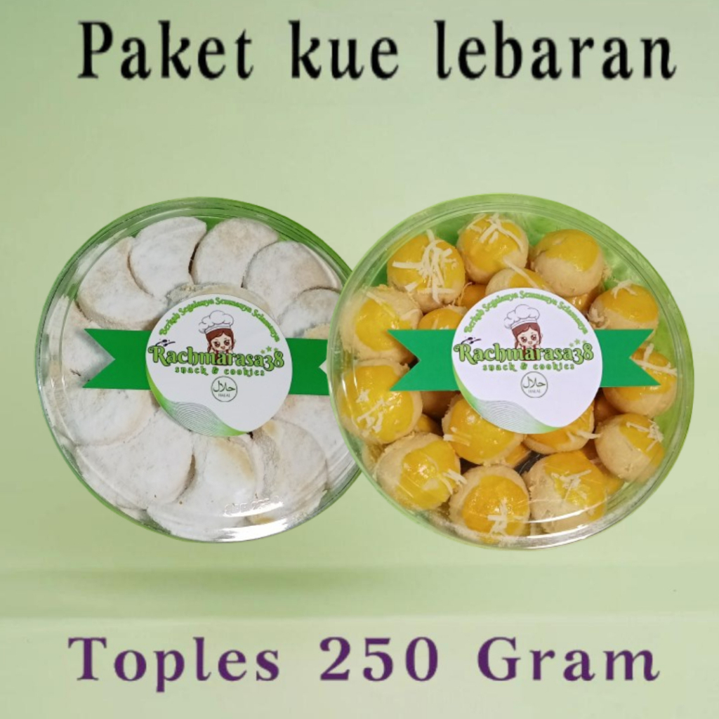 

Rachmarsa38 Kue Paket Lebaran 2 Pcs | Nastar Dan Kue Kewuk gurih | Ukran toples 250 Gram | paket Kue