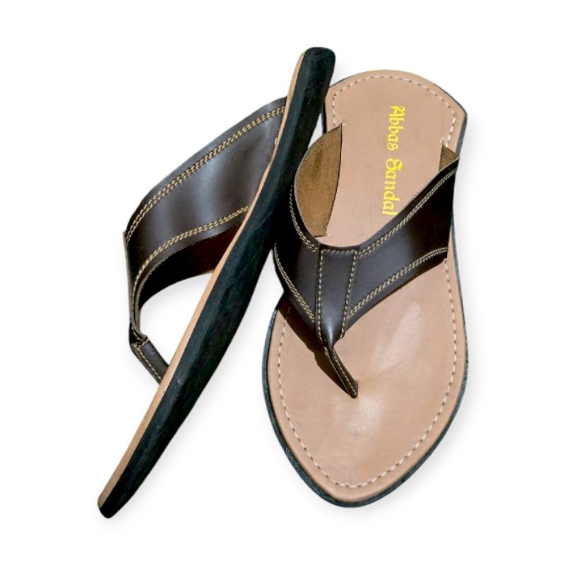 Bisa COD | Sandal Slie Putih Hitam pria handmade by abbas sandal