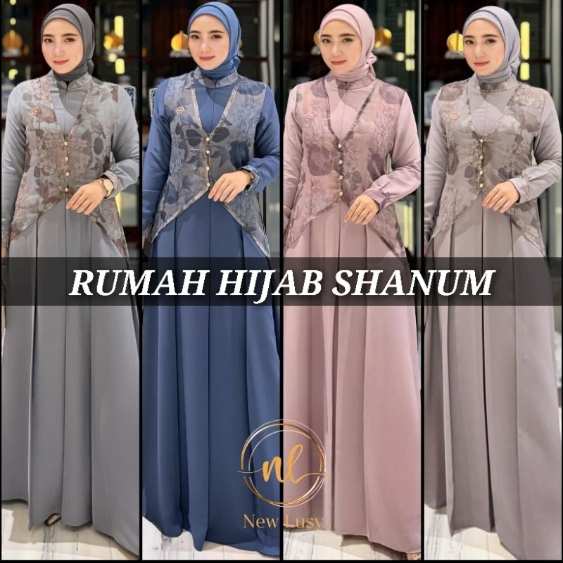 WILONA DRESS BY NEWLUSY KOLEKSI NEW LUSY TERBARU GAMIS LEBARAN WANITA TERBARU DRESS MOTIF BUSUI BAJU
