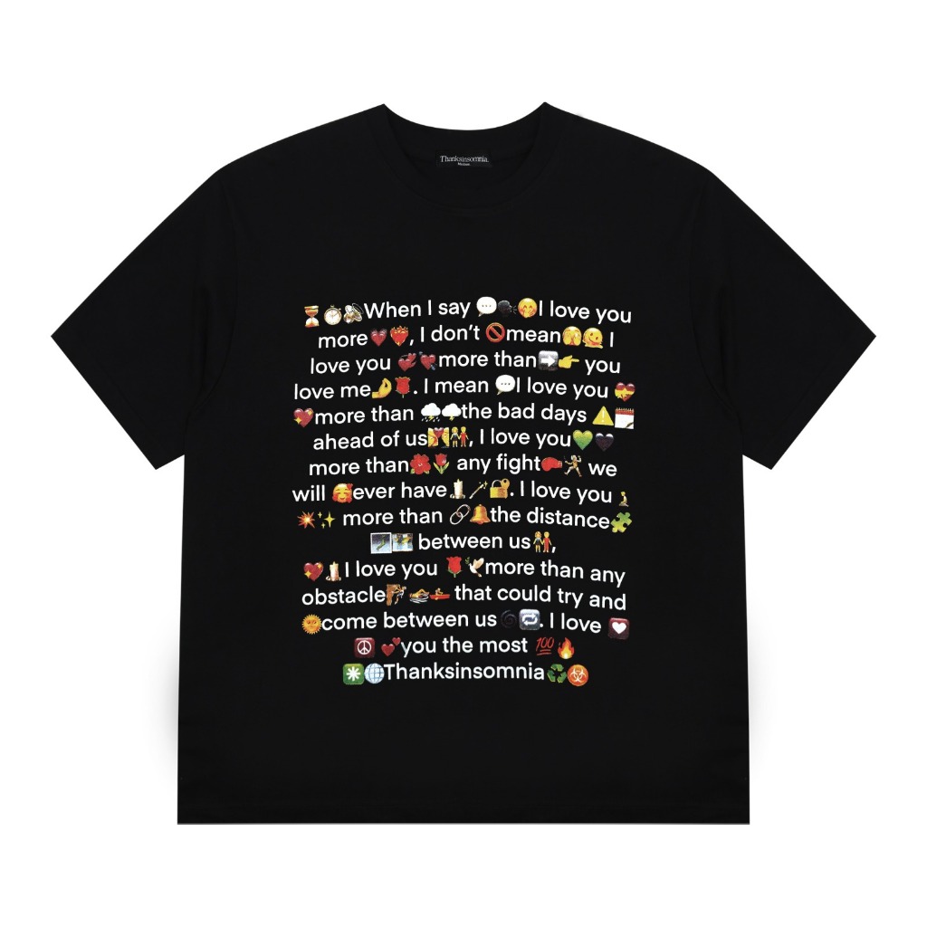 Baju Kaos Tshirt Typo Merlin Black Thanksinsomnia