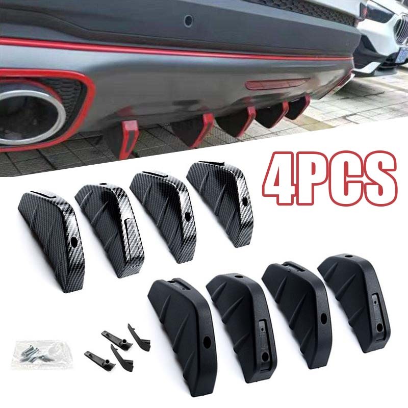 Premium [COD] 4pcs Winglet Bumper Diffuser Mobil Bumper Modifikasi Bibir Belakang Universal Winglet