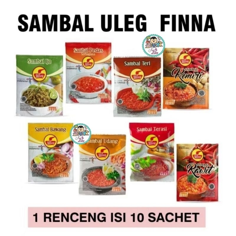 

FINNA Sambal Sambel Uleg Ulek Finna Sachet Terasi Bawang Geprek Sambal Ijo (1 renteng/pack@10sachet)