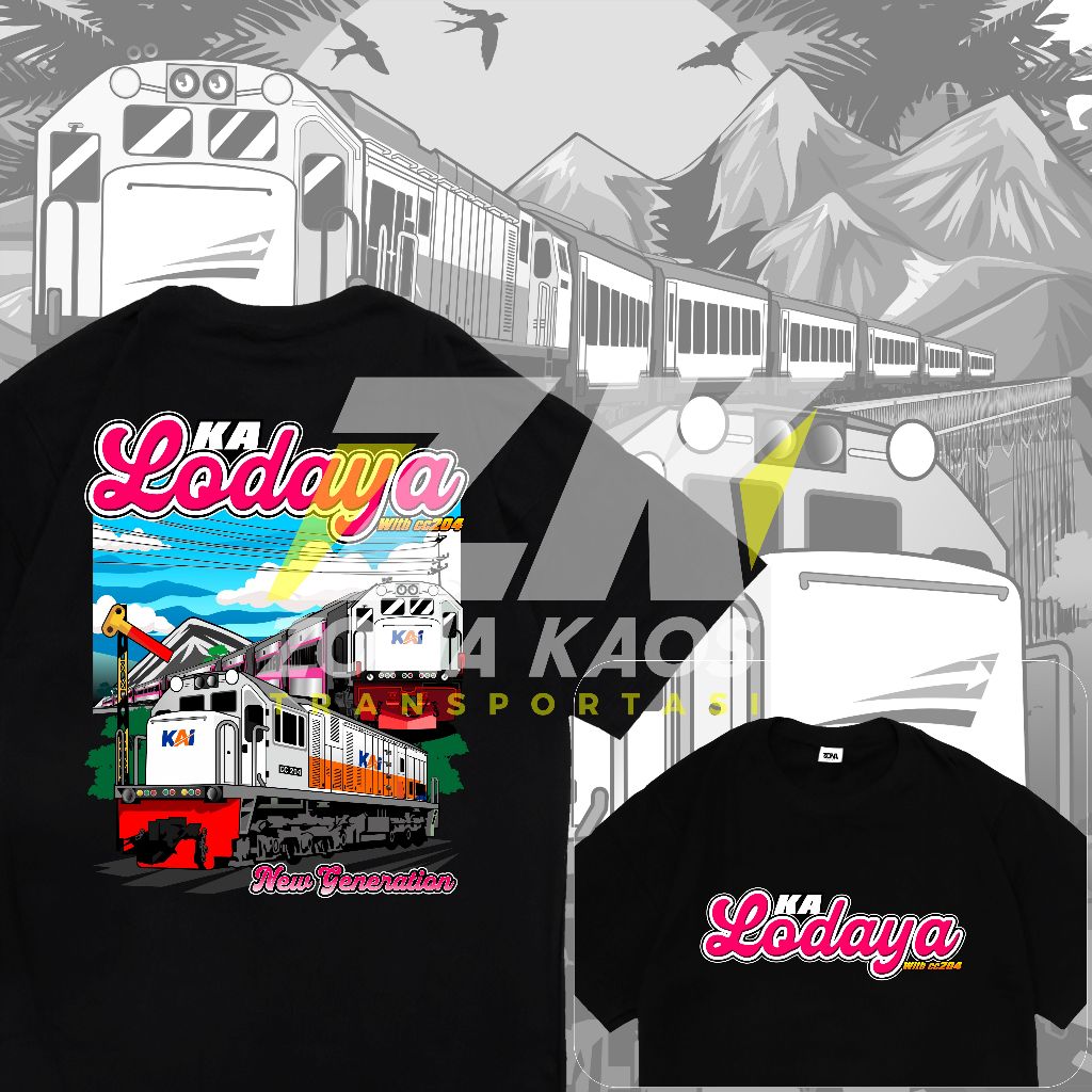 ( FREE STIKER ) KAOS KERETA API LODAYA ANAK DAN DEWASA  - BAJU KERETA API KAI RAILFANS