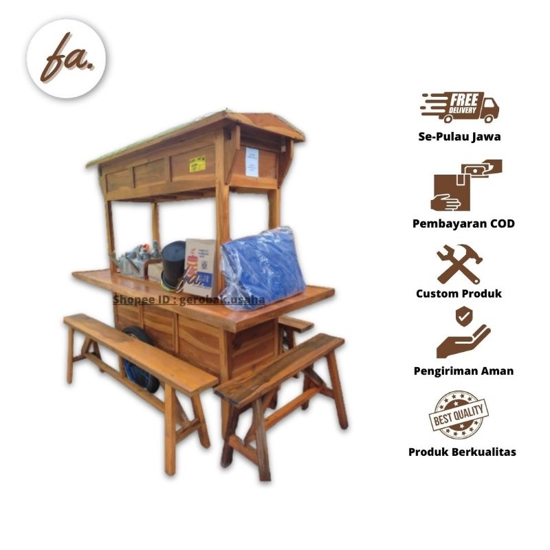 Gerobak Angkringan Kayu Jati