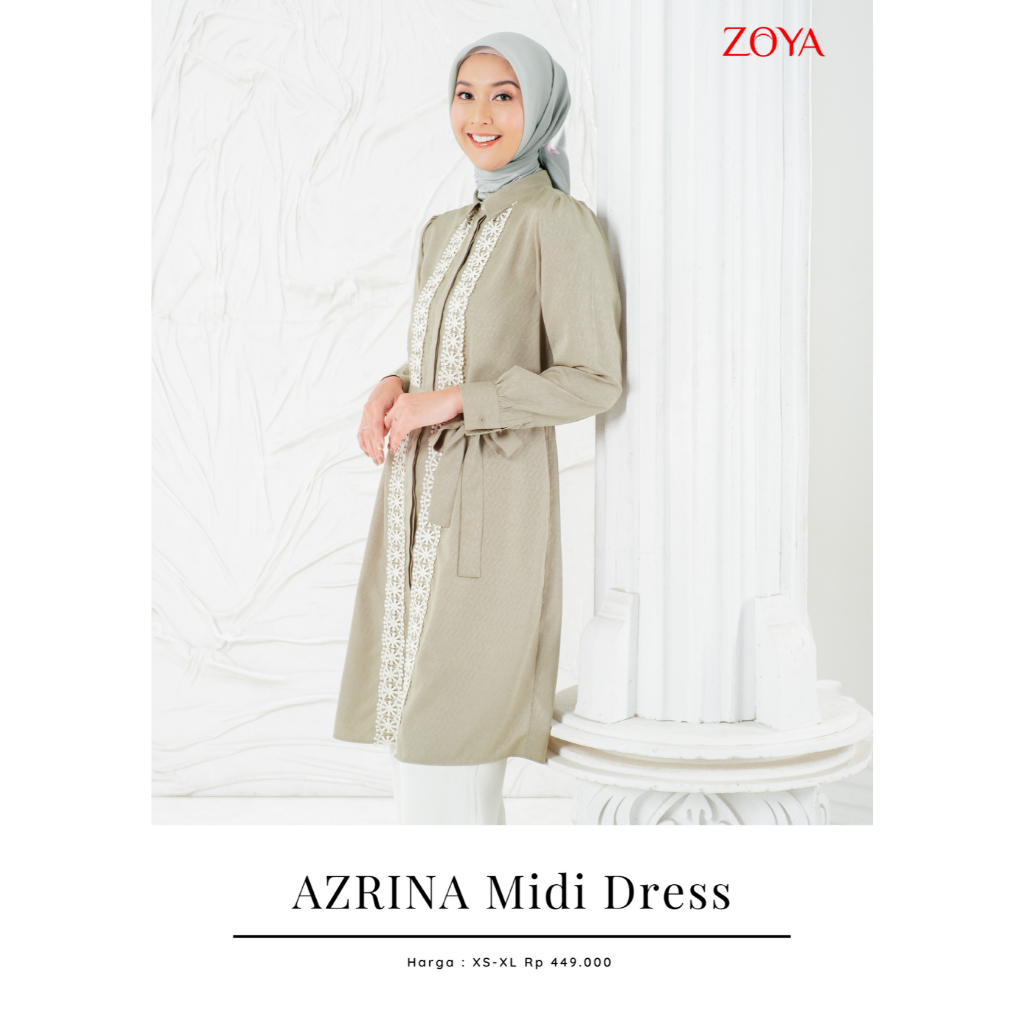 Zoya Superstore AZRINA MIDI DRESS - Bahan Premium Dobby Polyester