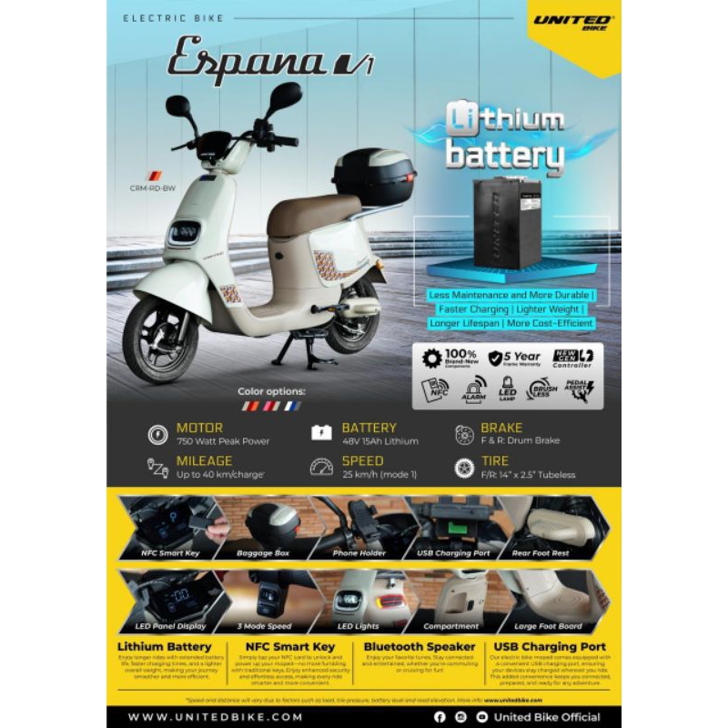 Sepeda Listrik United Espana V1 Termurah