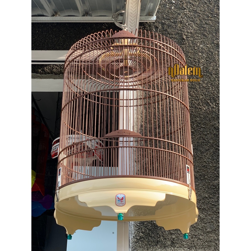 SAZIME MIRAMAR TEBOK PVC NO 2 D58 ( FREE PACKING KAYU ) SANGKAR BURUNG BULAT MURAY MURAI BATU
