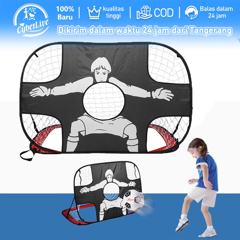 Gawang Sepak Bola Portable Lipat Gawang Bola Mini Anak Indoor & Outdoor