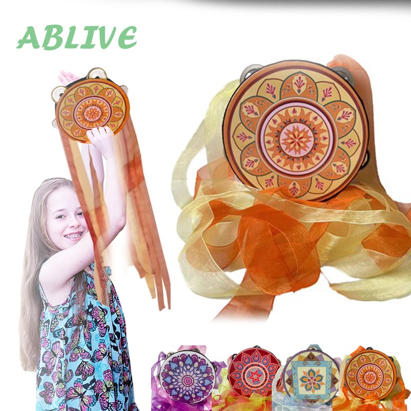 Tamborine Gereja 8 Inch Tamborin Dengan Rumbai Anak Dewasa Alat Musik Tamborin