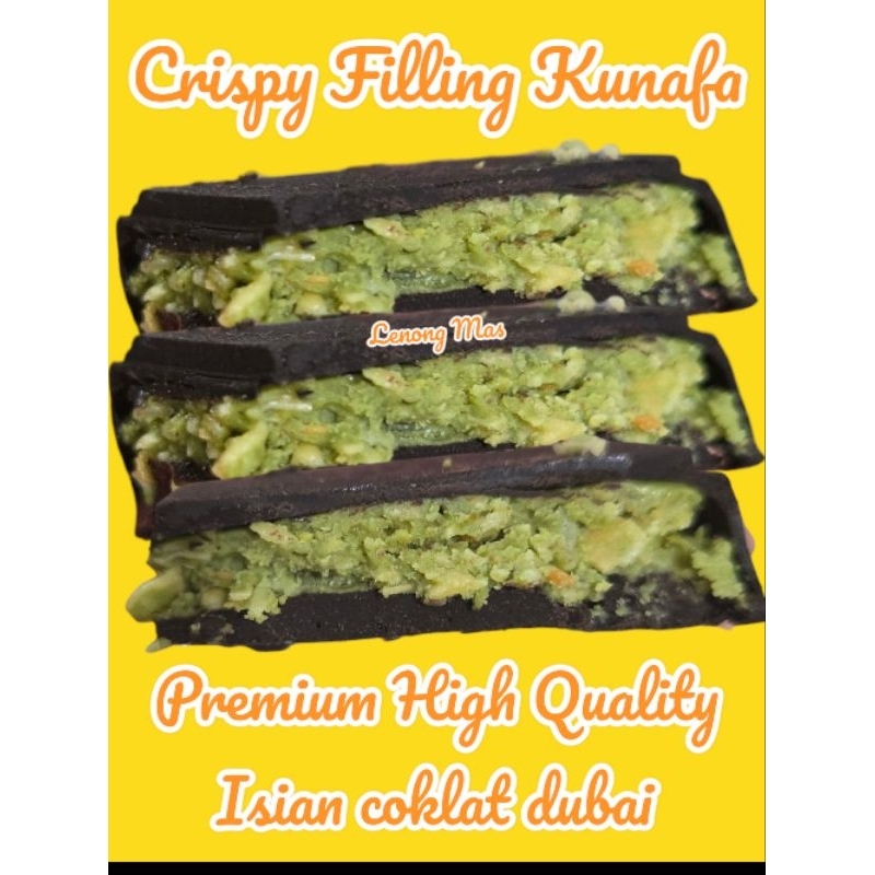 

Filling Isian Kunafa Pistachio Crispy Garingnya Tahan Lama/ Filling Coklat Dubai 300 gram