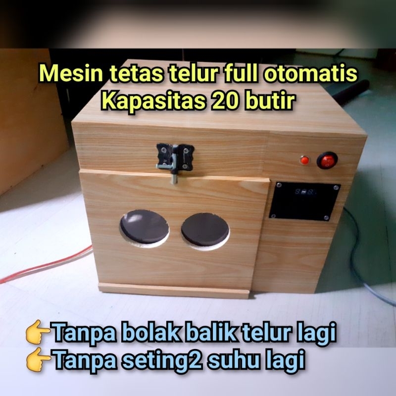 Mesin tetas telur kapasitas 20 butir full otomatis SISTEM RAK GESER