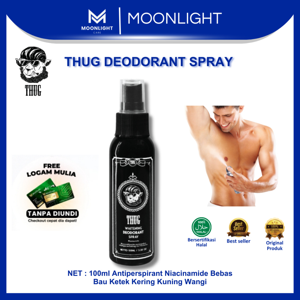Thug Deodorant Spray anti prespirant Menghilangkan Bau Ketiak