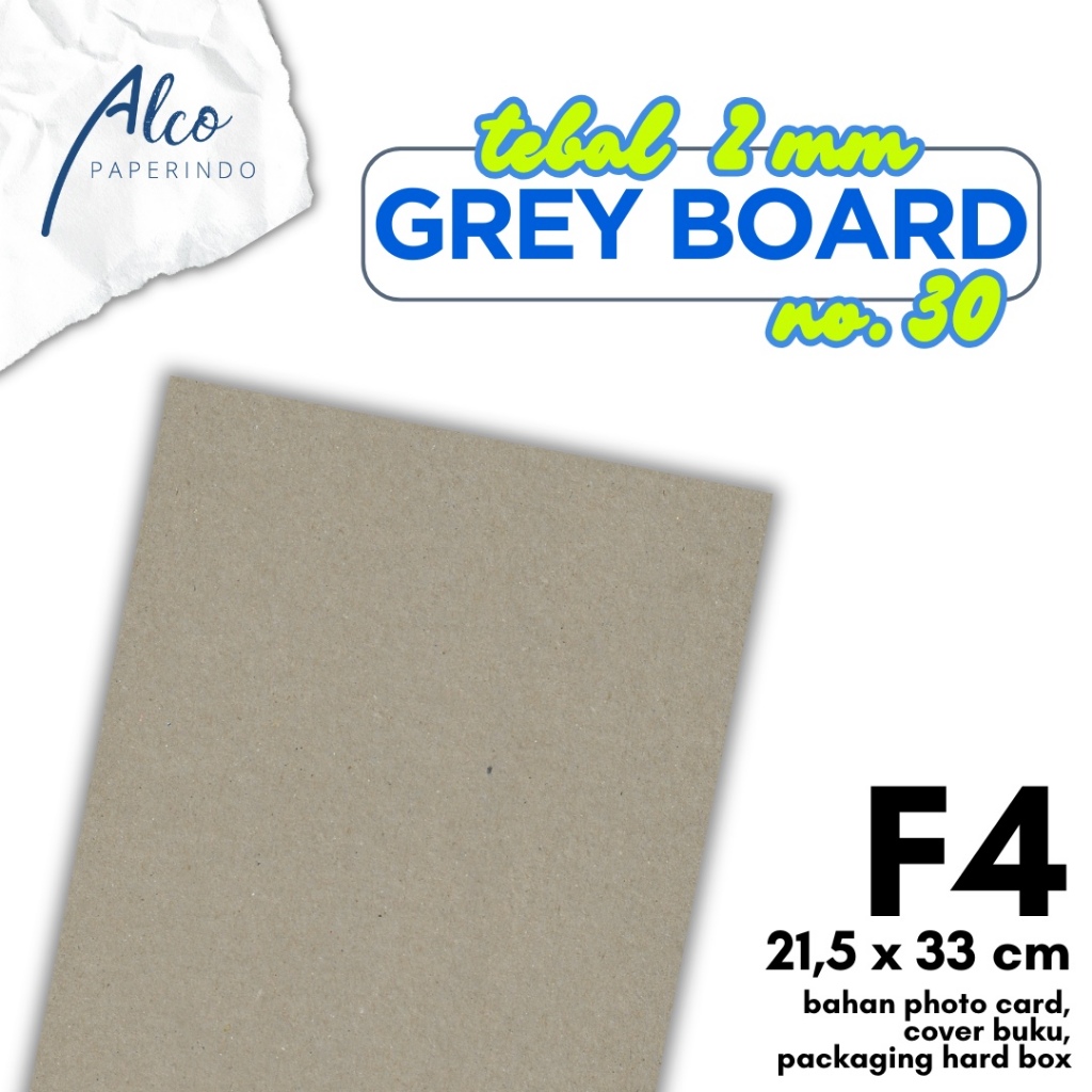 Grey Board Karton Abu no. 30 ukuran F4 21,5x33 cm