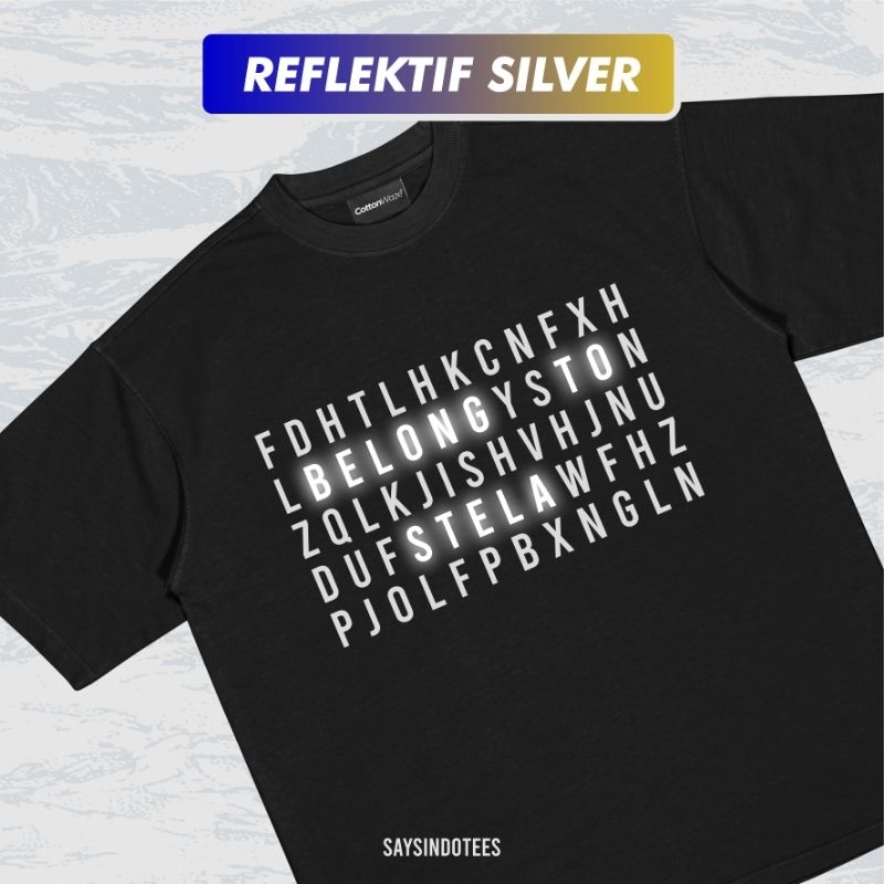 Kaos Custom Reflektif Menyala Custom Nama Sablon Satuan Reflektif Glow In The Dark Rainbow