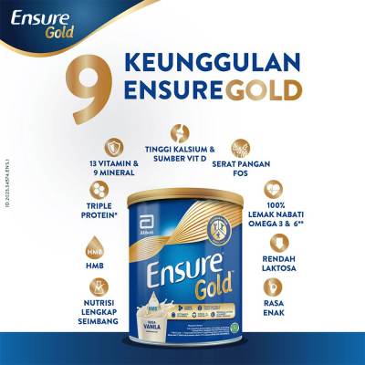 

Ensure Gold Susu Bubuk Nutrisi Dewasa Vanila Kaleng 800 g