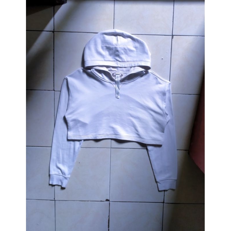 Hoodie crop lululemon broken white