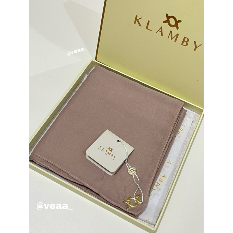READY NEW WEARING KLAMBY TATIANA RAINDROPS, LYRA SCARF NOUGAT (SHOPEE VIDEO BISA DAPET DISKON 10%)