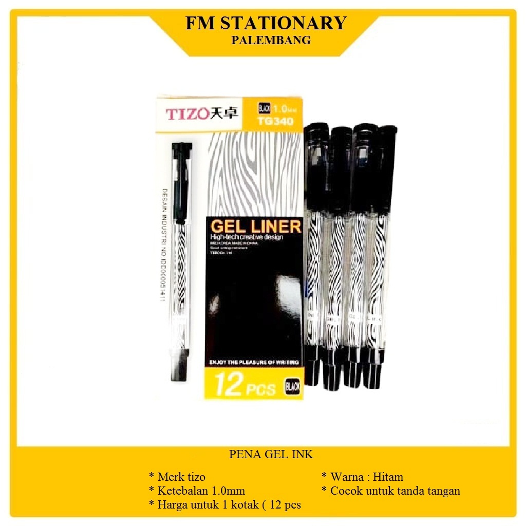 

Pena Pulpen Gel Ink TIZZO 340 tebal 1.0mm (1kotak)