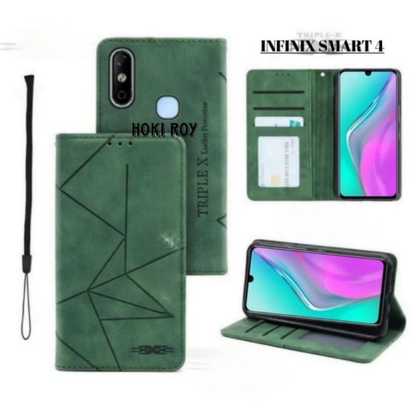 Flip Magnet Casing Infinix Smart 4- Casing Flip Cover Wallet Sarung Hp - Casing Dompet Flip Magnet