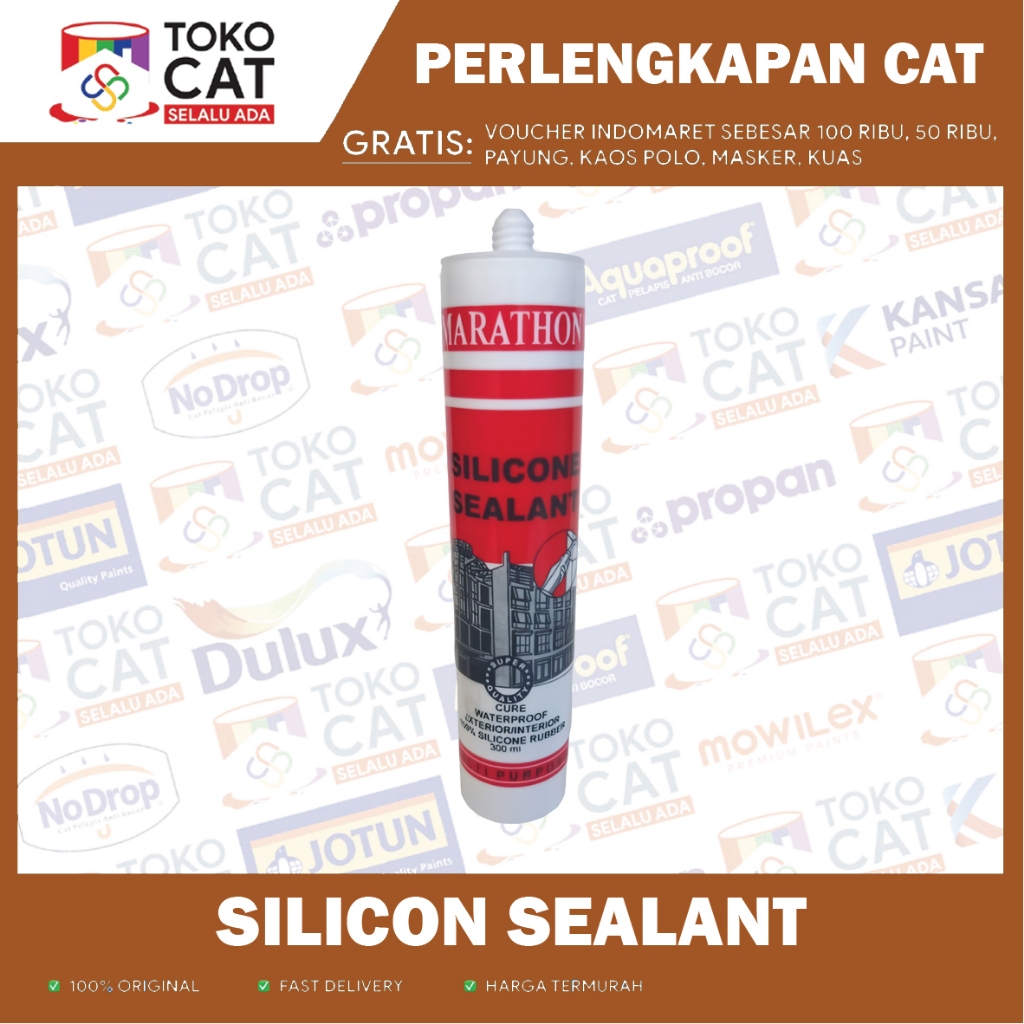 Silicone Sealant | Lem Kaca 300gr Warna : Clear/Putih/Hitam/Coklat | Lem Silicone
