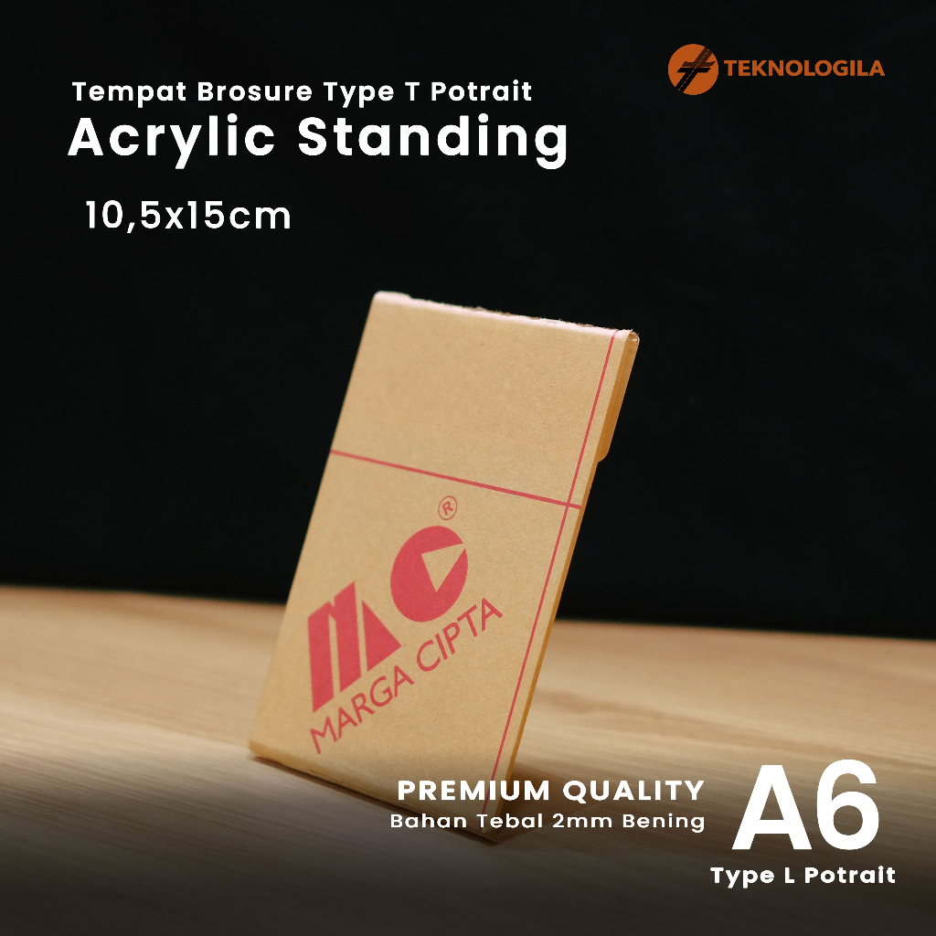 

[Premium] Tempat Brosur Akrilik tipe L ukuran A6
