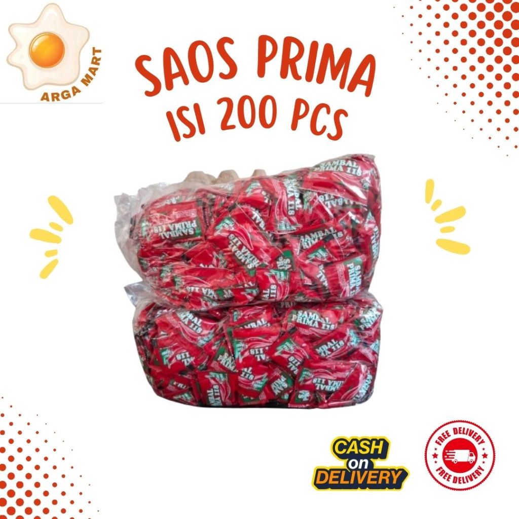 

[1 PACK ISI 200 SACHET] Saos Sambal Pedas Sachet Prima Hemat dan Praktis