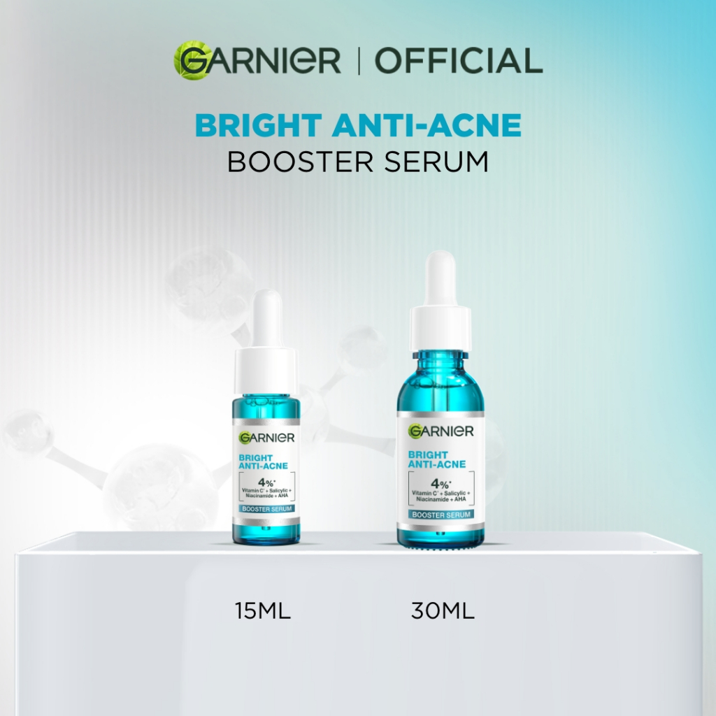GARNIER Serum Bright Complete Anti Acne Booster Serum Lawan Jerawat 15ml 30ml - Skincare Vitamin C S