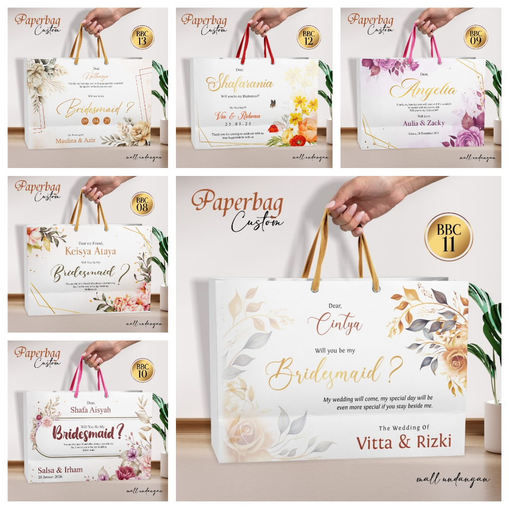 

PAKET TAS BRIDESMAID CUSTOM - TAS PAPERBAG SOUVENIR ISLAMIC - PAPERBAG MURAH
